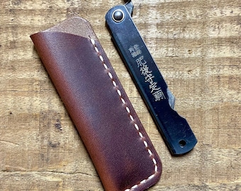 Old River Higonokami Pocket Slip Leather Folding Knife Sheath