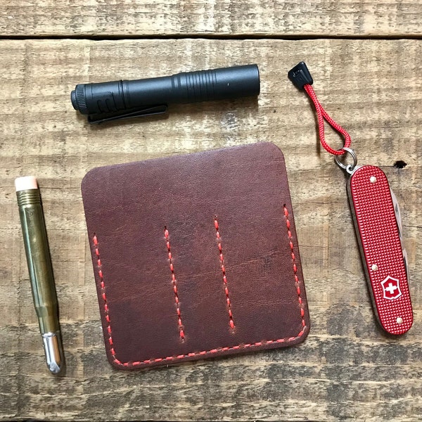 Three Pocket Cajun Companion Pocket Protector Autumn Leather Victorinox Cadet | Like Size EDC & Pocket Knives | Multiple Options | EDC | USA