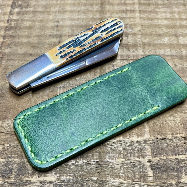 For BEAR & SON Knives: Handmade Cajun Pocket Slip Leather Folding Knife Sheath