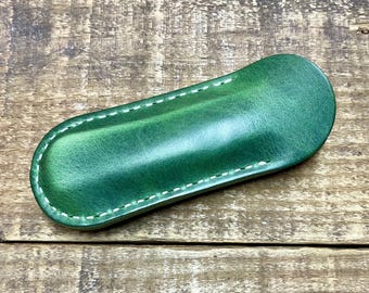 For Buck Knives: Handmade Round Off Pocket Slip Leather Folding Knife Sheath