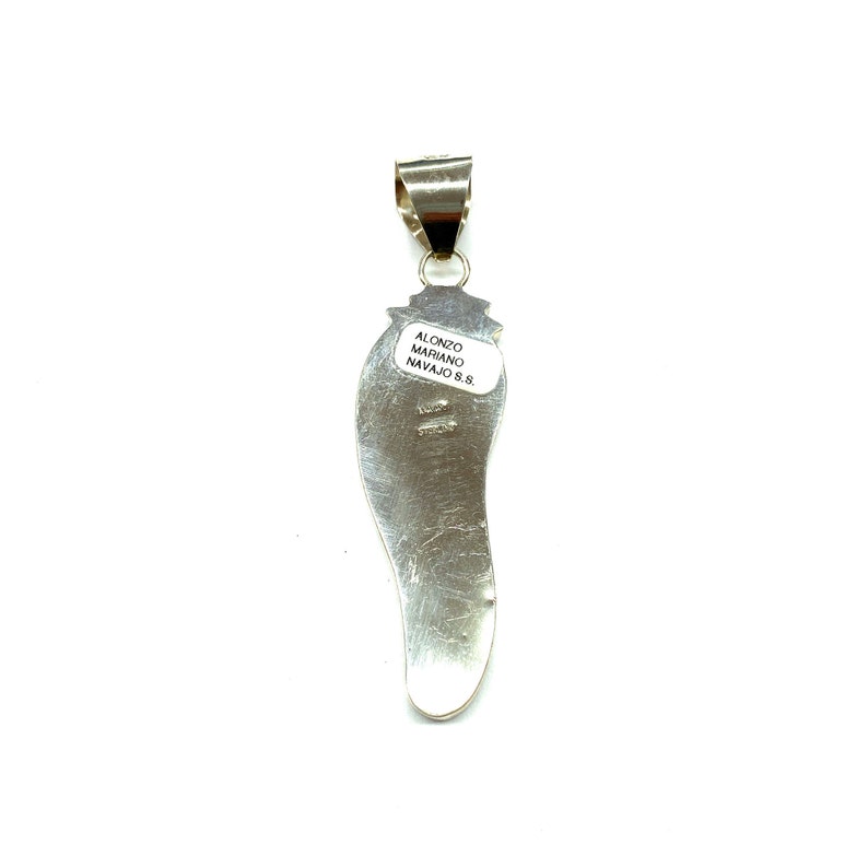 Handmade Native American Navajo Sterling Silver Feather Pendant