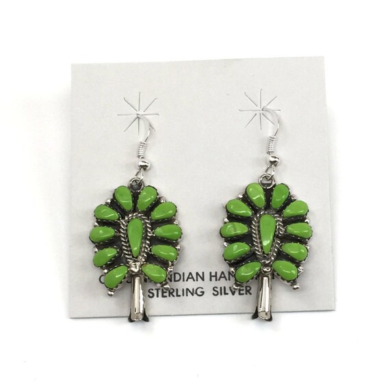 Navajo Handmade Sterling Silver Lapis French Hook Earrings
