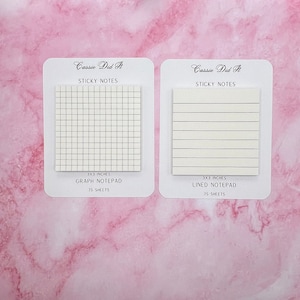 3x3 inch Sticky Note Pad Lined and Graph