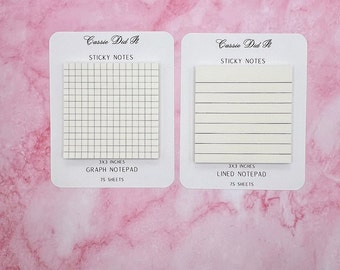 3x3 inch Sticky Note Pad Lined and Graph