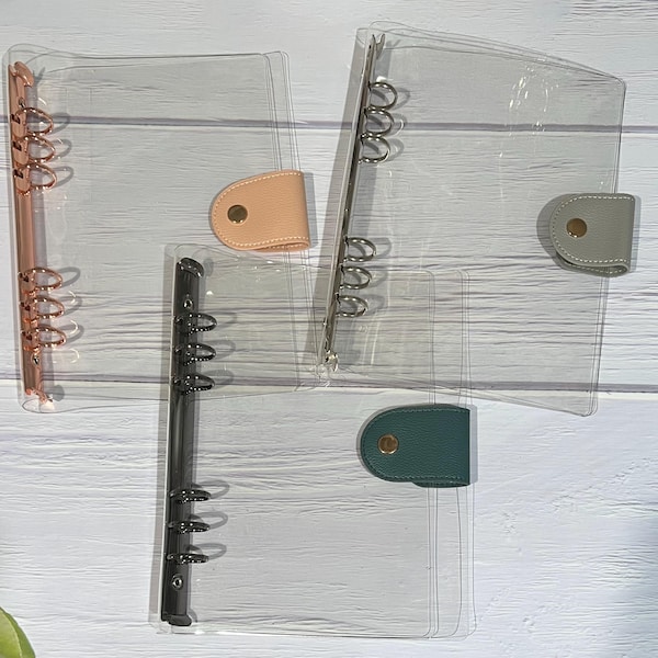 A5 (fits pages 5.83x 8.27 inches) Clear Cover PVC Binder with Snap Closure and 20mm Binder Rings