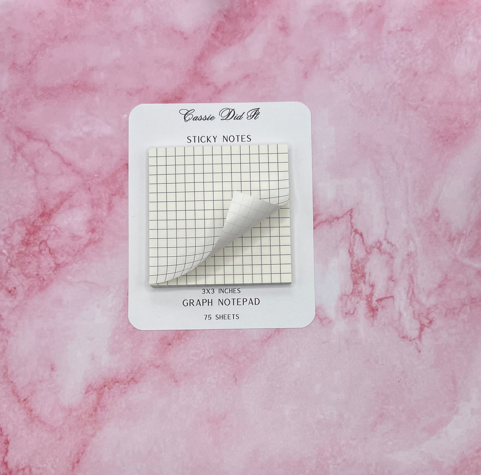 3x3 Inch Sticky Note Pad Lined and Graph - Etsy