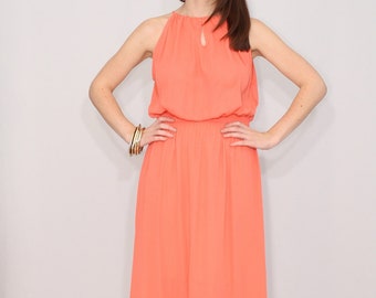 coral dresses long