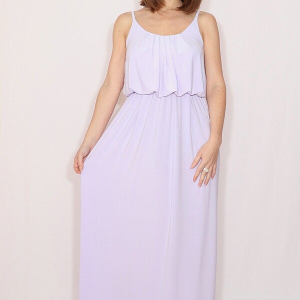 Lavender bridesmaid dress Long dress Maxi dress  Boho dress Spaghetti strap dress  Prom dress Casual dress Lilac dress