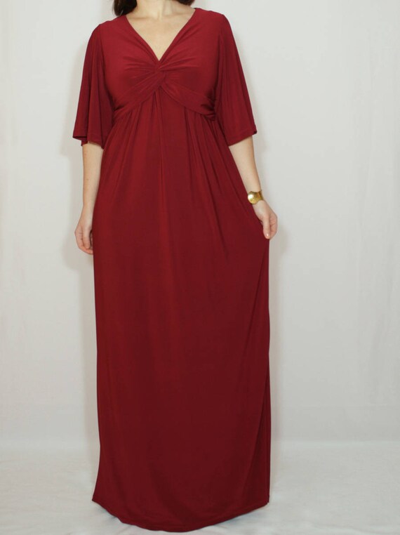 burgundy kaftan dress