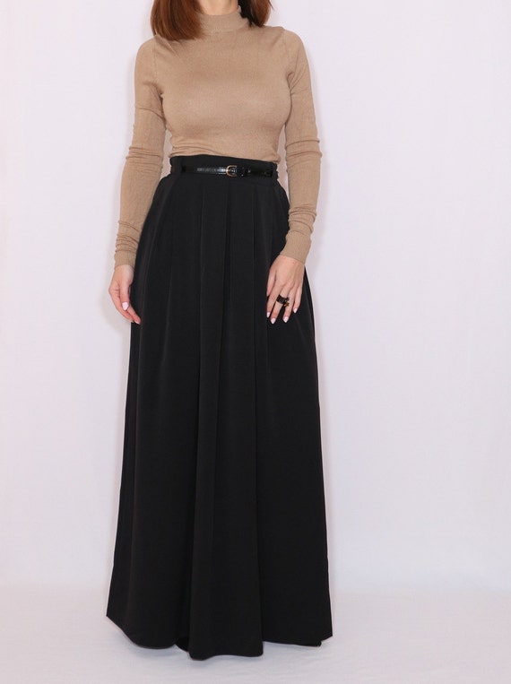 black wool maxi dress