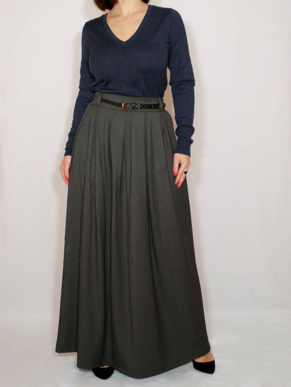 maxi skirt wool