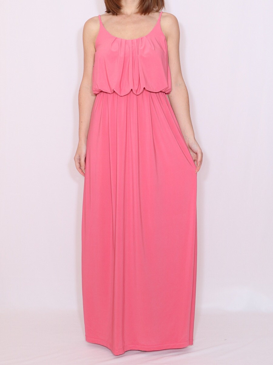 Bridesmaid dress Coral dress for women Long coral pink dress Etsy