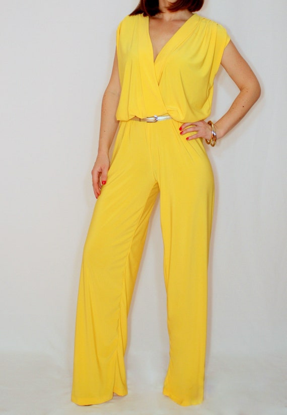yellow jumpsuit formal