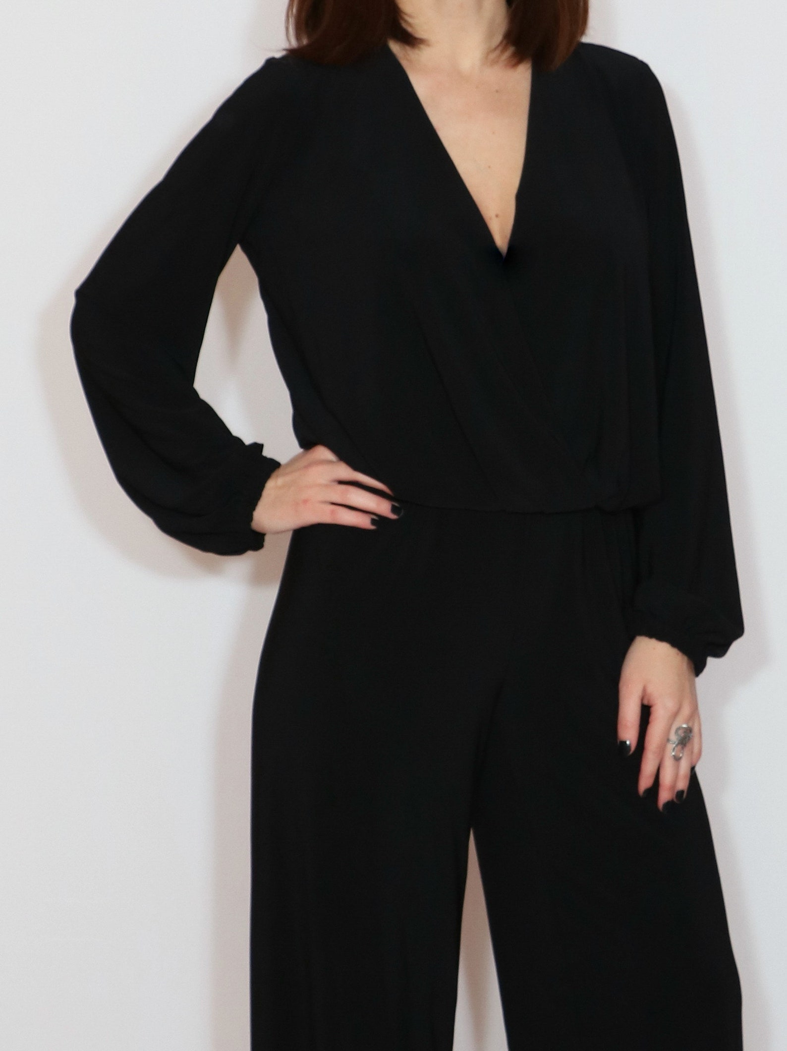 Schwarzer Overall Langarm Jumpsuit formelle Jumpsuit Frauen Etsy