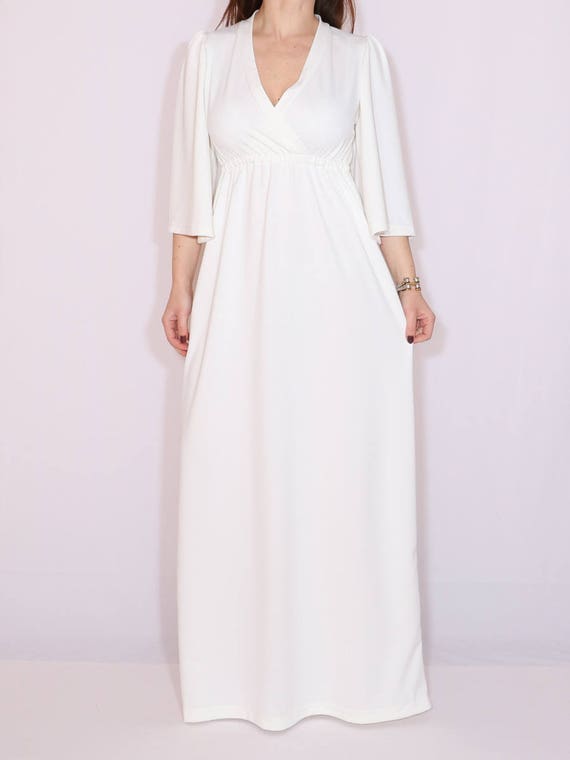 Beste Witte maxi jurk kimono jurk lange jurk moederschap jurk | Etsy QT-32