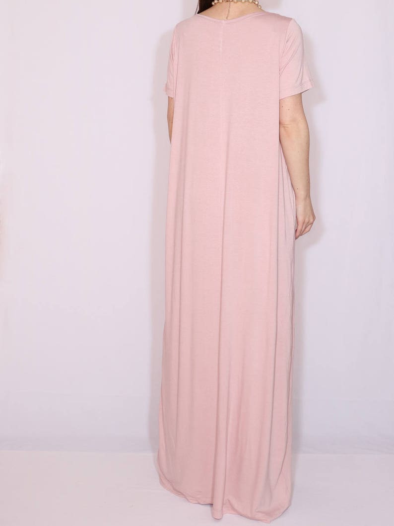 Blush pink maxi dress Loose fit dress Women maxi dress with | Etsy