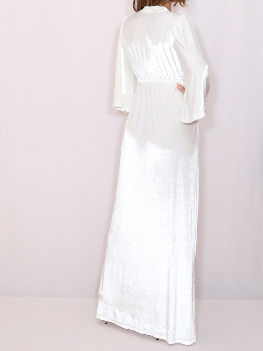 White velvet dress kimono dress white maxi dress boho dress | Etsy