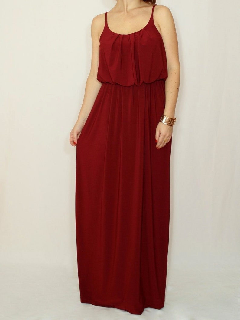Burgundy bridesmaid dress wine red maxi dress long dress Etsy
