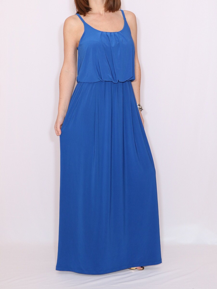 Cobalt blue maxi dress royal blue long dress sundress | Etsy