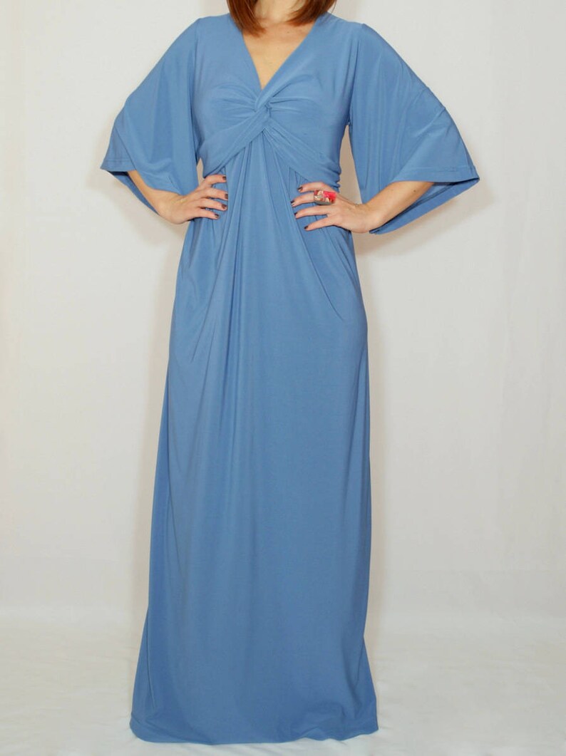 dusty blue long sleeve dress