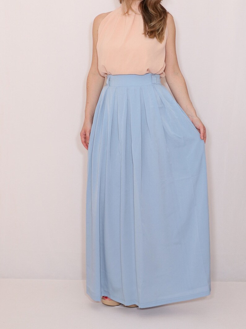 blush chiffon maxi skirt