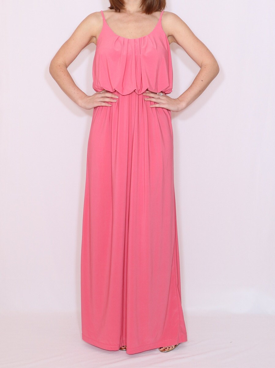 Bridesmaid dress Coral dress for women Long coral pink dress Etsy