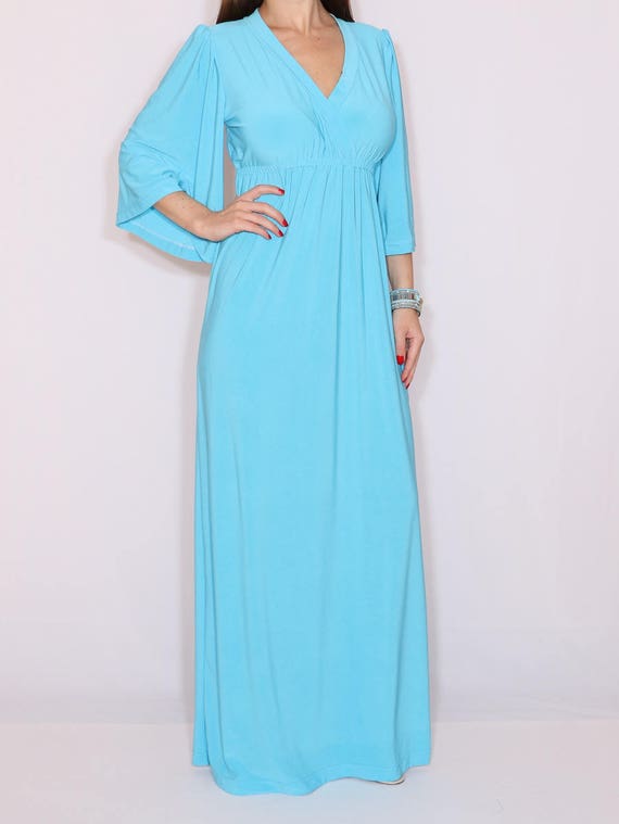 light blue maternity gown