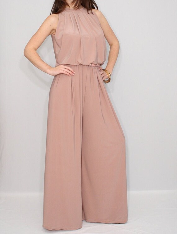 blush pink jump suit