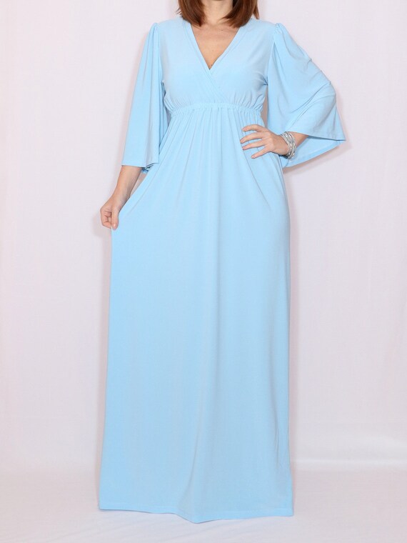 light blue empire waist dress