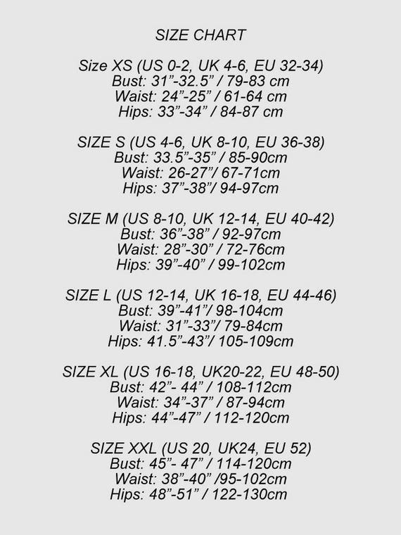 Bea And Dot Size Chart