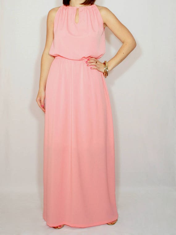Coral Chiffon Dress