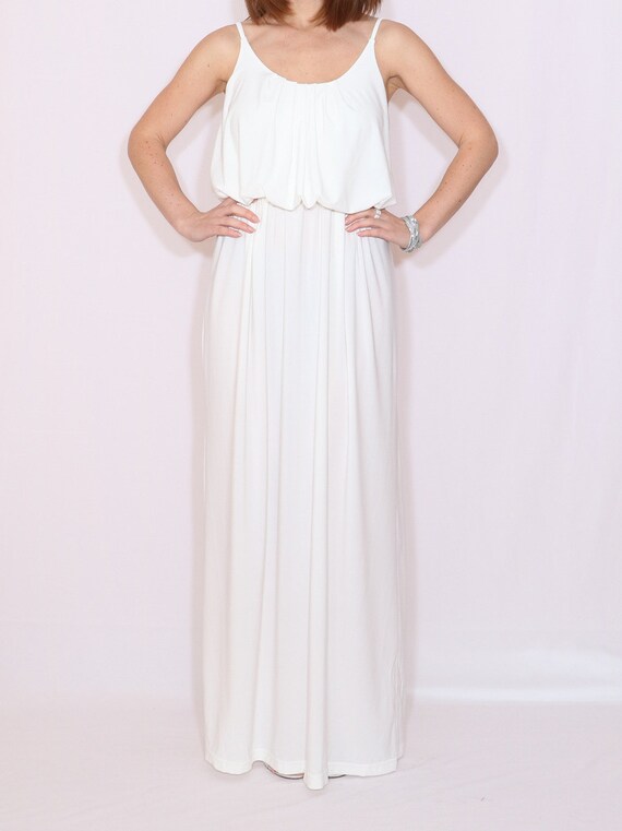 white long sundress with sleeves