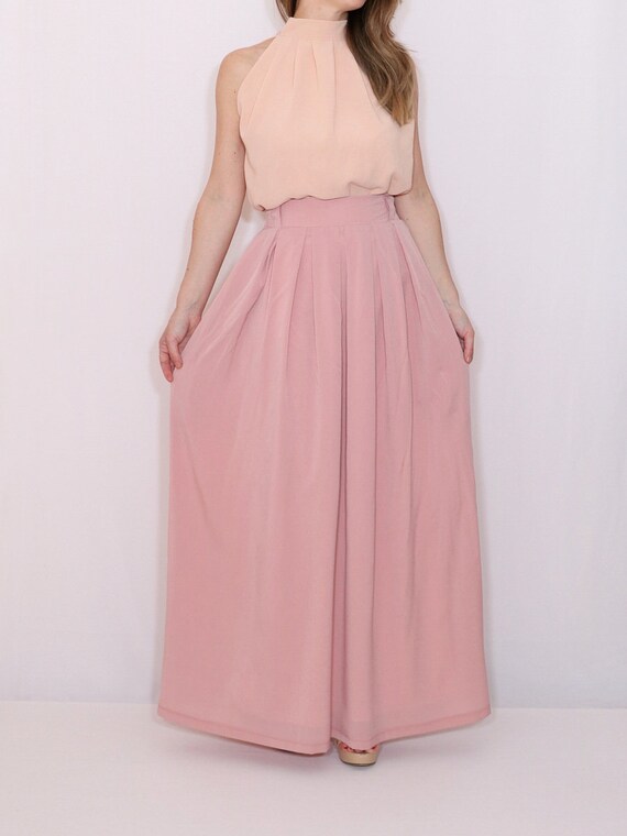 pink chiffon maxi