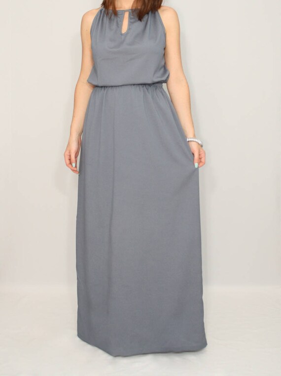 dark gray maxi dress