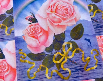Rose Risograph Art Print | Limited Edition, Signed 11x14