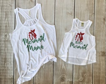 Matching Mermaid Mama Tank w/optional Mini Mermaid Flowy Tank mommy and daughter!