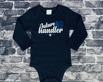 Cute Infant gift "Future k9 Handler" onesie Bodysuit t-shirt Law Enforcement Baby Toddler Youth