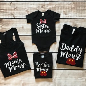 Diseño a juego Mamá Hija Encabeza Cualquier Ratón Tanque o Camiseta Vacaciones Familiares Mamá Ratón Mini Ratón Hermana Ratón Papá Ratón Hermano Ratón imagen 4