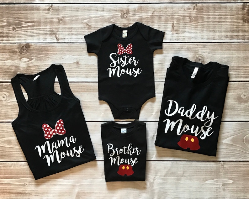 Matching Design Mommy Daughter Tops Any Mouse Tank or T Shirt Family Vacation Mama Mouse Mini Mouse Sister Mouse Daddy Mouse Brother Mouse image 4