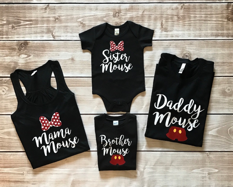 Diseño a juego Mamá Hija Encabeza Cualquier Ratón Tanque o Camiseta Vacaciones Familiares Mamá Ratón Mini Ratón Hermana Ratón Papá Ratón Hermano Ratón imagen 4