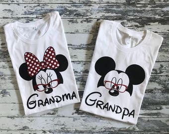 Family Vacation Mouse Tee Mickey or Minnie Inspired with Glitter Bow! CUSTOMIZE W/ ANY NAME Family Disney Day T-Shirts in White
