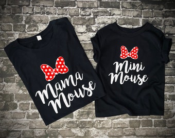 Matching Design Mommy Daughter Tees Tank or T Shirt Family Vacation Mama Mouse Mini Mouse Sister Daddy Brother Grandma Grandpa Cousin Baby