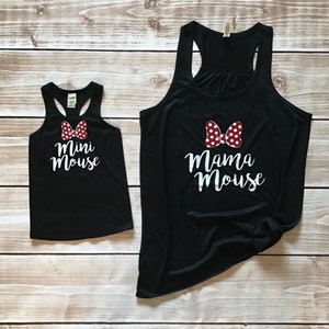 Diseño a juego Mamá Hija Encabeza Cualquier Ratón Tanque o Camiseta Vacaciones Familiares Mamá Ratón Mini Ratón Hermana Ratón Papá Ratón Hermano Ratón imagen 2