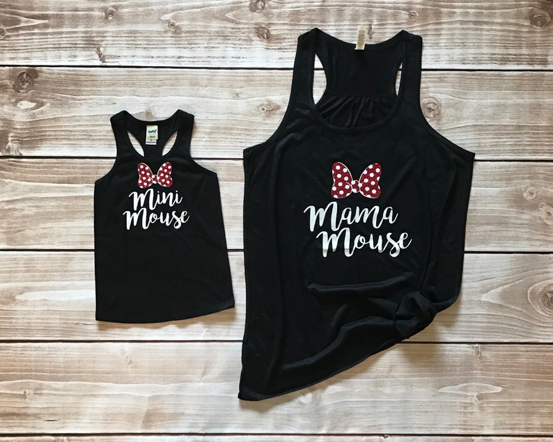 Diseño a juego Mamá Hija Encabeza Cualquier Ratón Tanque o Camiseta Vacaciones Familiares Mamá Ratón Mini Ratón Hermana Ratón Papá Ratón Hermano Ratón imagen 2