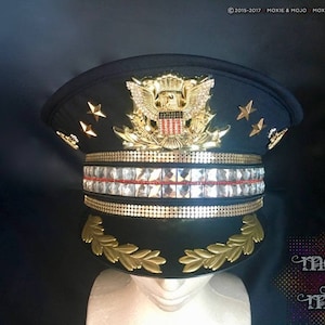 Captain&#39;s Hat:  Military admiral decorated soldier hat - perfect for Burning Man!