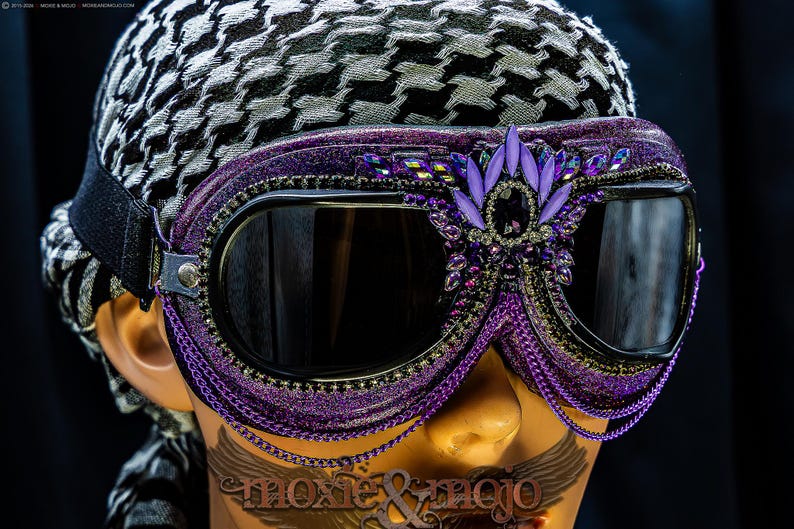 Burning Man Goggles. Small Face. UV Protection. embellished festival eyewear. image 5