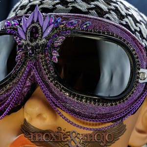 Burning Man Goggles. Small Face. UV Protection. embellished festival eyewear. image 4