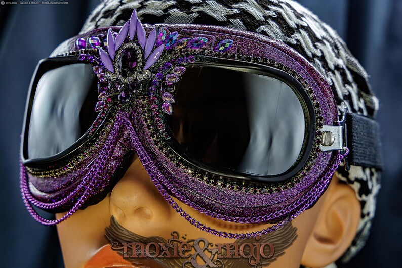 Burning Man Goggles. Small Face. UV Protection. embellished festival eyewear. image 4