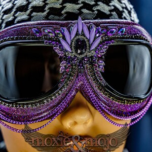 Burning Man Goggles. Small Face. UV Protection. embellished festival eyewear. image 2