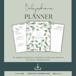 Baby Shower Planner, Printable Baby Shower Planner, Planning a Baby Shower, Digital Download, Baby Shower Checklist